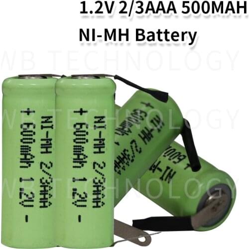 5 PCS/lot KX Original New 1.2V 2/3AAA 500mAh Ni-Mh 2/3 AAA Ni-Mh Rechargeable Battery With Pins Free Shipping