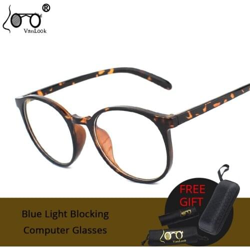 Anti Blue Ray Light Blocking Computer Glasses Round Unisex Women Men Kacamata Anti Radiasi Fashion Eyeglasses Clear Lens UV400