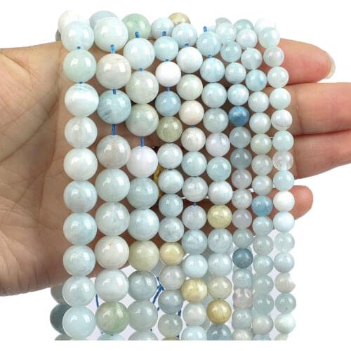 Natural Stone Beads Amazonite Round Loose Beads for Jewelry Making Needlework Bracelet DIY Strand 4/6/8/10/12 MM