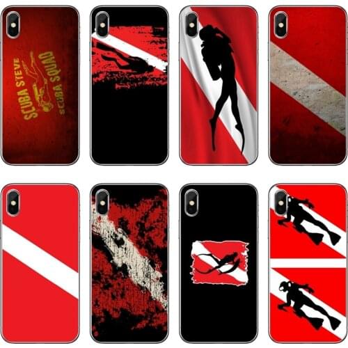 Diver Down Scuba Flag For iPhone 11 pro XR X XS Max 8 7 6s plus SE 5s 5c iPod Touch 5 6 cover case