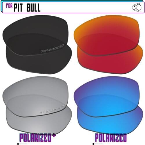 EZReplace Polarized Replacement Lenses for - Oakley Pit Bull Sunglasses - BkSrP Plus-RedBlueP