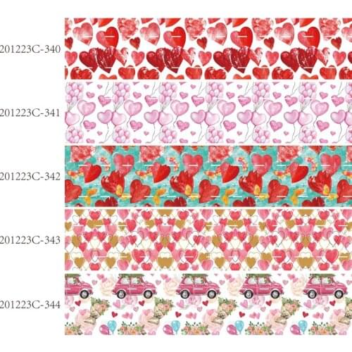 50 yards/lot) Hot sale 1" 25MM heart printed Valentine ribbon
