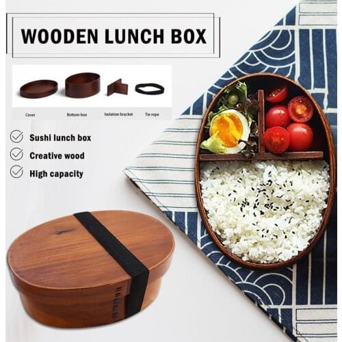 4pcs/set Bento Box Japanese Style Lunch Box For Kids Wood Material Tableware Food Containers With Compartments Healthy 700ml