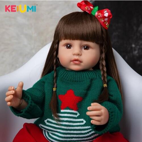 KEIUMI Reborn Dolls 22 Inch Bonecas Infantil Meninas 55 CM Beautiful Bebe Reborn Silicona Bath Toy For Kid Birthday Gift