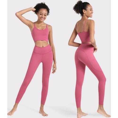 Leggings Sport Women Fitness Yoga Pants Crop Top High Wist Sexy Suspender Bra Sport Vest Gym Clothing Running Two Piece Set 2020