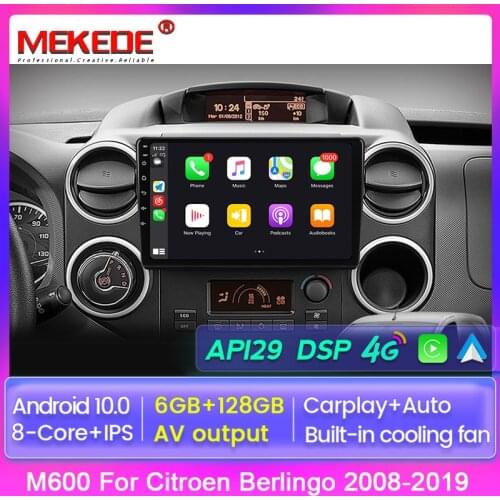 MEKEDE Android 10 Octa-Core Car Radio Multimedia Video Player For Citroen Berlingo 2008-2019 GPS Navigation Android DVR Carplay