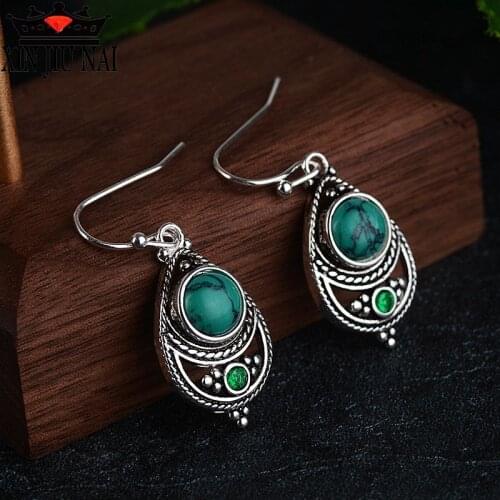 Seasons Fashion Handcrafted Drop Earrings Vintage Dangle Earrings Wedding Earrings Rhod turquoise Earrings Jewelry Gifts