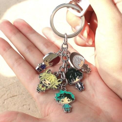 My Hero Academia Izuku Midoriya Katsuki Bakugou All Might Shoto Todoroki Metal Pendants Cosplay Key Chain Key Ring Ornament Gift