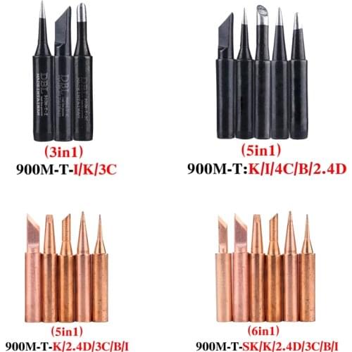 Pure Copper Soldering Iron Tip 900M-T Series Lead-Free Welding Head For 936 937 852D Soldering Station Rework Tools