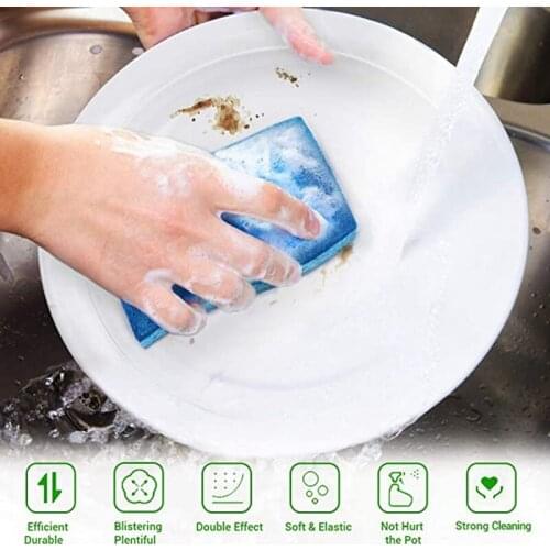 Brite Non-Scratch Scrub Sponge, Cleans Fast Without Scratching, Stands Up to Stuck-on Grime Blue