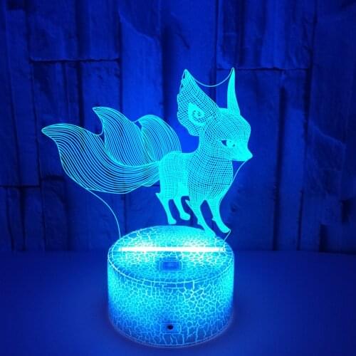 Kids Night Lights Bedside Lamp Fox Gifts 16 Colors with Remote 3D Night Light 1 2 3 4 5 6 7 8 Year Old Boy Girl Kids Baby Gifts