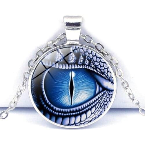 Dragon Eye Charm Jewelry Dragon Eye Cabochon Glass Pendant Chain Necklace Unisex Jewelry Accessories Fashion Creative Gifts