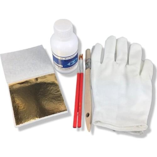 DIY Imitation gold leaf Paintiing sets included Gilding glue, gloves, wool brush, gilding leaf