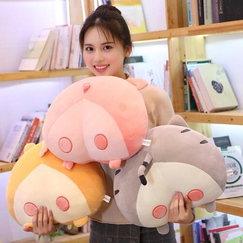 KUY 2020 New Cute 40CM/50cm Novelty Chi Chis Cat Butt Plush Corgi Pillow Pig Cushion Cartoon Animal Sofa Stuffed Dog Kids Toys