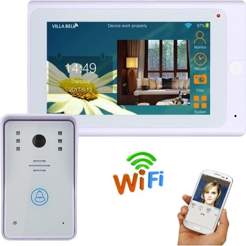 7" TFT Wired / Wireless Wifi IP Video Doorbell Intercom System with 1000TVL Wired Camera Night Vision,Support Remote