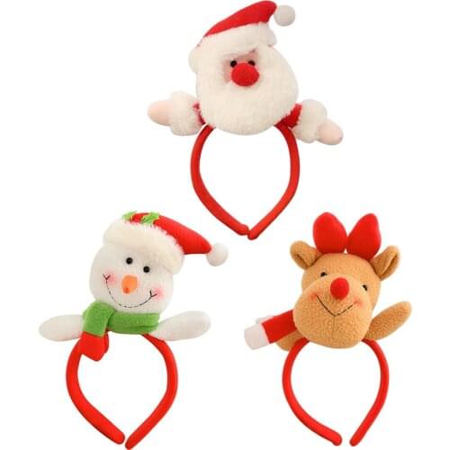 Christmas Headband Hair Accessories Deer For Kids Adult Christmas Party Xmas Hair Band Clasp Headwear 2022 New Year Decoration