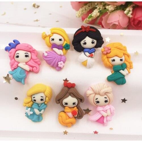 Hand Painted Resin Mix Kawaii Colorful Girl Flatback Cabochon Stone 35PCS Scrapbook DIY Decor Home Figurine Crafts