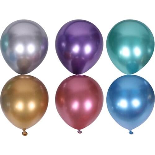 100pcs 5inch round metal Latex balloons Metal Chrome Balloons thickened colorful balloons wedding birthday party decoration