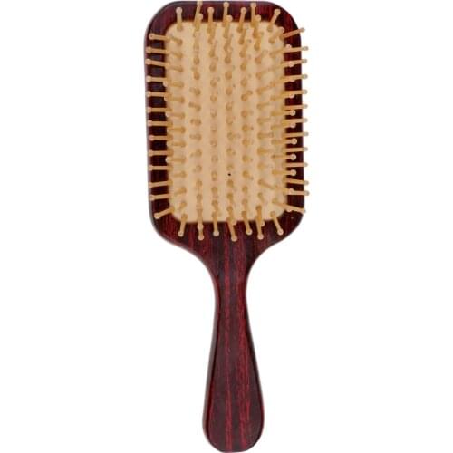 Natural Wood Hairbrush Combs Cushion Paddle Hair Brush Scalp Massage Durable