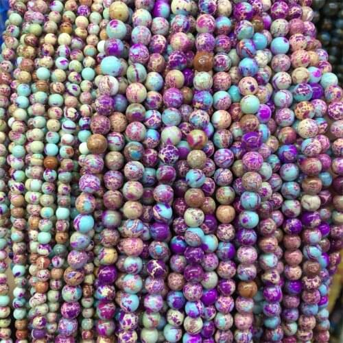 Blue Purple Sea Sediment Jasper Gemstone Healing Power Natural Stone Beads For Jewelry Necklace Bracelet Earrings Making DIY