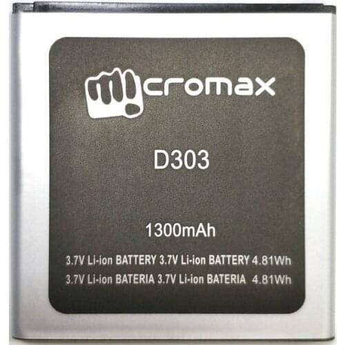 New 100% High Quality D303 1300mAh Li-ion Battery Replacement For Micromax D303 Mobile phone