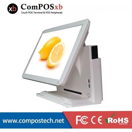 PC point of sale 15" 5 wire resistive touch screen cash register restaurant retail cash register