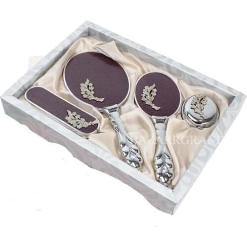 YOUR COMB SET WITH QUALITY COLOR TO ADD CHICITY TO YOUR STYLE Camomile Luxury Bridal Mirror Brush Toiletry Set (PluFREE SHİPPİNG