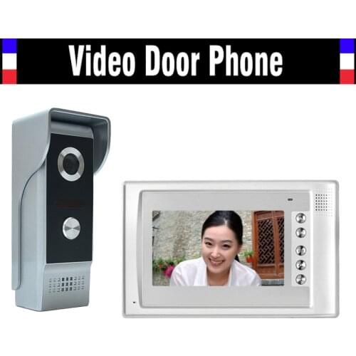 7" LCD Monitor video doorbell Intercom System IR Night Vision Alloy Door Camera Video Door Phone Kit 1 Monitor 1 Camera Kit