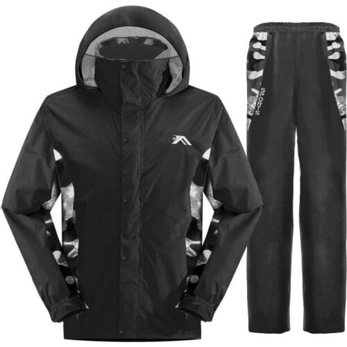 Waterproof Black Rain Coat Pants Set Raincoat Motorcycle Adult Riding Outdoor Split Electric Car Male Female Gift Rain Gear Y08