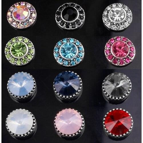 XH8305 12pcs/lot crystal 12mm Metal Snap Button for snap jewelry