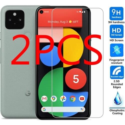 2PCS Tempered Glass for Google Pixel5 Screen Protector 9H Phone Film Protective Glass On for Google Pixel 5 GTT9Q G5NZ6 Pelicula