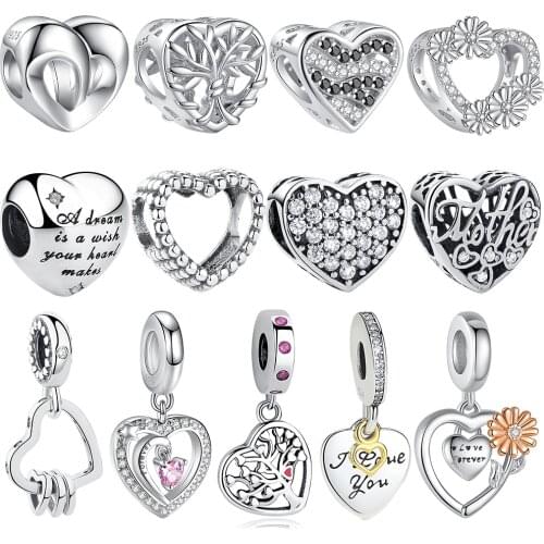 BELAWANG 925 Sterling Silver Flower Family Tree Heart Charm Bead Fit Original Bracelet For Women Fashion Jewelry Party Gift
