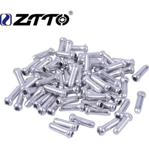 ZTTO 100PCS Road Mountain MTB Bicycle Bike Shifter Brake Inner Cable Tips Caps End Crimp Silver