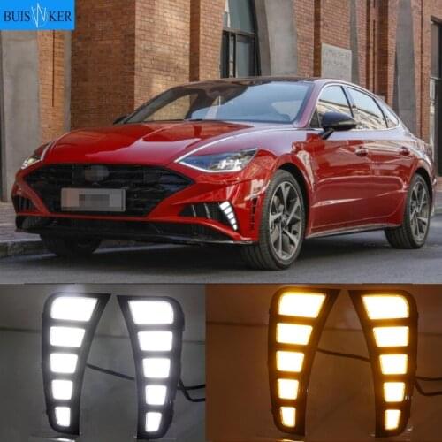 1set car bumper headlight for Hyundai Sonata daytime light 2020~2022y DRL car accessories LED headlamp for Sonata fog light