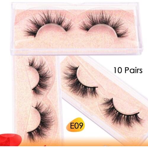 10 pairs 3D Mink Eyelashes Long Lasting Mink Lashes Natural Dramatic Volume Eyelashes Extension Thick Long 3D False Eyelash E09