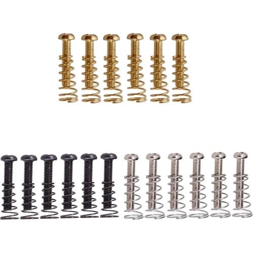 Tooyful 6pcs/Pack Electric Guitar Bridge Tailpiece Saddles Mounting Screws & Springs Set