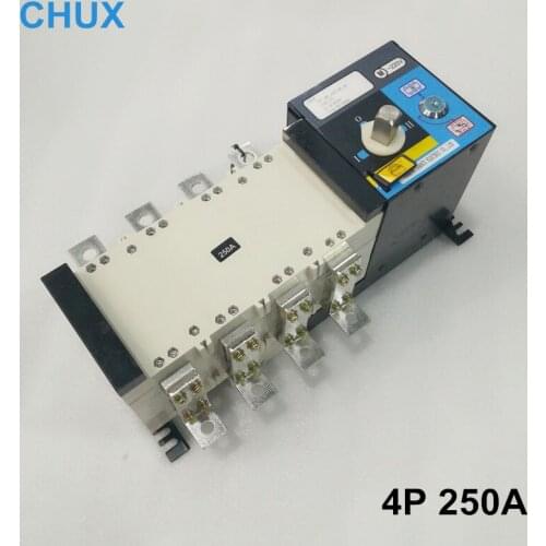 CHUX AST 3P 4P 250A 380V Isolation type PC Grade Dual Power Automatic transfer switch 250A
