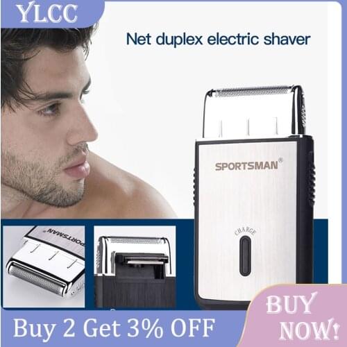 Men USB Shaving Machine Rechargeable Cordless Travel Shaver Single Blade Reciprocating Razor Mini Electric Face Shaper Trimmer