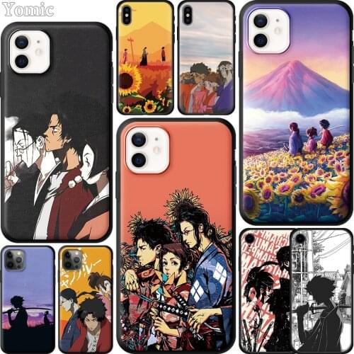 Black Phone Cases for Apple iPhone 12 Mini 11 Pro XR XS MAX X 7 8 6 6S Plus 5 5S SE 2020 TPU Soft Cover Anime Samurai Champloo