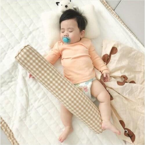 Newborn Baby Long Pillow Cushion Bed Bumper Cotton Plaind Baby Cylindrical Support Pillow Stuffed Neck Bed Pillow Room Decor
