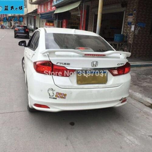 For honda city Spoiler 2015-2017 ABS Plastic Unpainted Color Rear Roof Spoiler Wing Trunk Lip Boot Cover Car Styling
