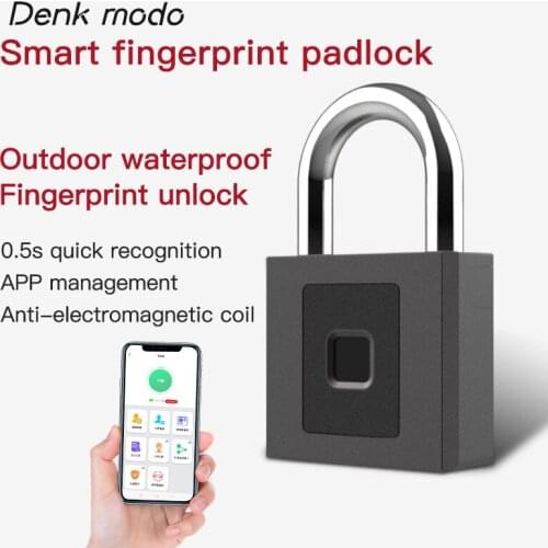 Denk modo Fingerprint Padlock Keyless USB Rechargeable Waterproof Smart Thumbprint Padlock Electric Mini Lock For Luggage Case