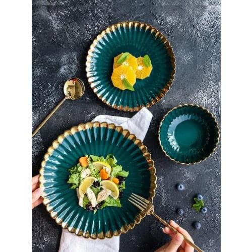 European Style Porcelain Phnom Penh Western Food Plate Steak Creative Delicate Light Luxury Breakfast Fruit Salad