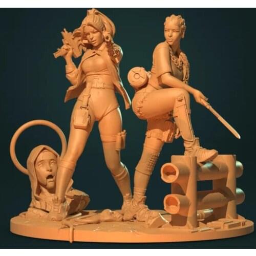 Resin Figure 1/24 ANCIENT FANTASY WARRIOR STAND include 2 Model Unassambled Unpainted Figure Building Kit