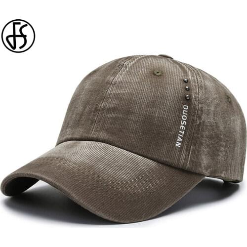 FS 2021 Summer Brown Denim Corduroy Baseball Caps Outdoor Sports Golf Cap Men Women Trucker Hats Streetwear Snapback Hat Bone