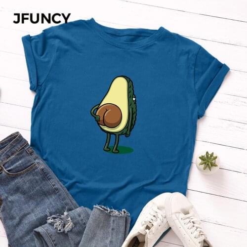 JFUNCY 100% Cotton Summer Women T Shirt O-neck Short Sleeve Tees Tops Plus Size S-5xl Casual Female T-shirts