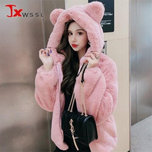 JXWSSL WWS Fur Coats With A Hood