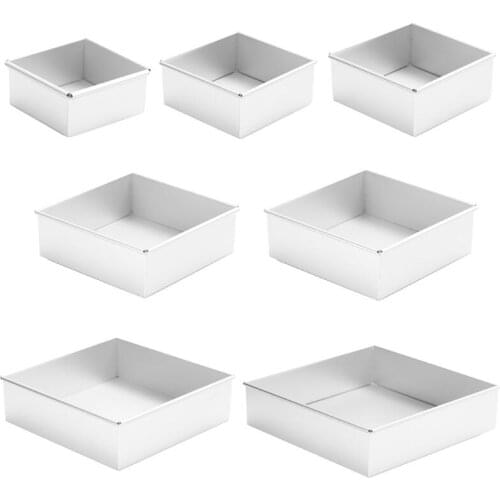 4-10 Inch DIY Square Non Stick Cake Pan Pie Loaf Toast Bread Mold Bakeware Tray