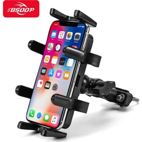 Motorcycle Bicycle Moto Bike Phone Navigation Holder Support handlebar Rearview Mirror Mount Clip Bracket for Mobile CellPhone