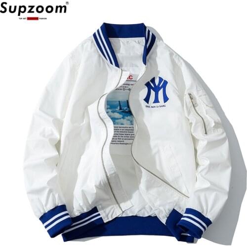 2020 New Arrival Hot Stand Collar Coat Baseball Uniform Zipper Cotton Liner Rib Sleeve Loose Brand Clothing Bomber Jacket Men